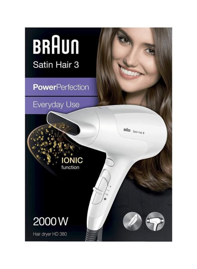 BRAUN Satin Hair 3 Power Perfection Dryer White 2000watts