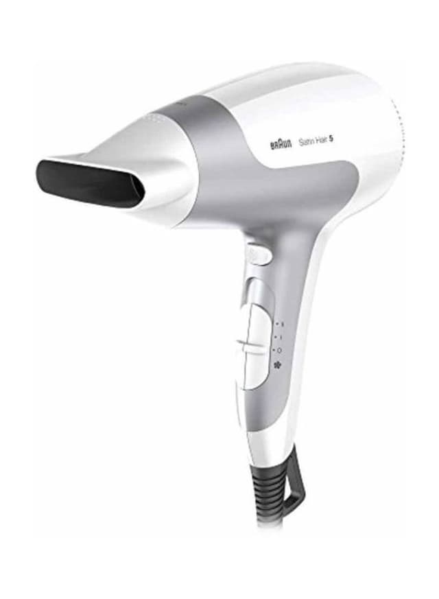مجفف شعر ( سشوار ) بقوة 2500 واط - أبيض/رمادي BRAUN - Satin Hair 5 PowerPerfection Dryer