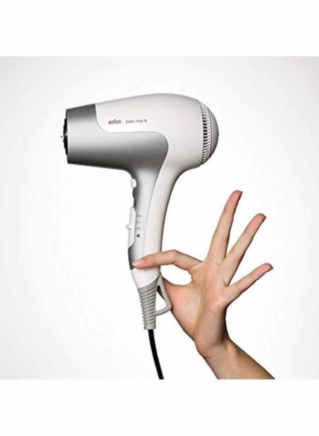 مجفف شعر ( سشوار ) بقوة 2500 واط - أبيض/رمادي BRAUN - Satin Hair 5 PowerPerfection Dryer