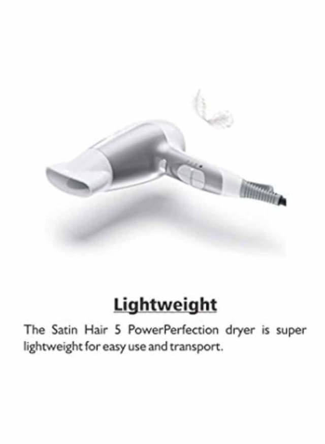 مجفف شعر ( سشوار ) بقوة 2500 واط - أبيض/رمادي BRAUN - Satin Hair 5 PowerPerfection Dryer