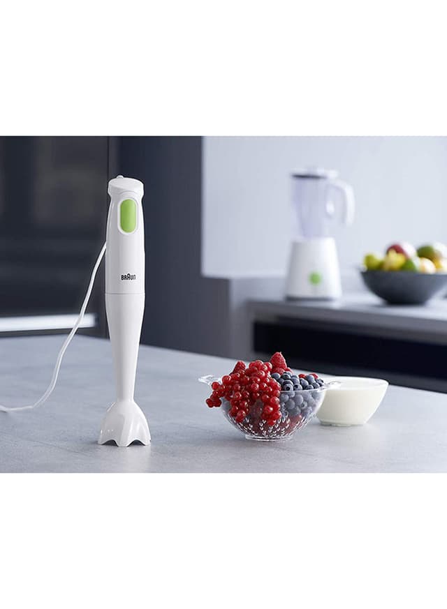 خلاط يدوي بقوة 450 واط ( مرفق بوعاء صغير ) - أبيض BRAUN - Plastic Hand Blender MQ100