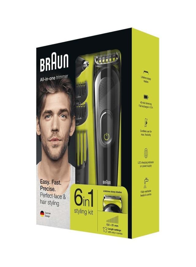 BRAUN 6 In 1 Trimmer Kit Black/green 21millimeter