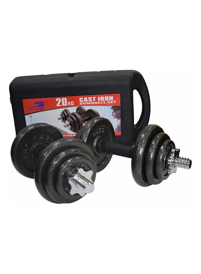 SkyLand 18-Piece Cast Iron Dumbbell Set - 20kg