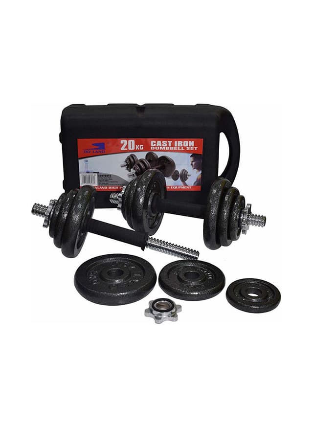 SkyLand 18-Piece Cast Iron Dumbbell Set - 20kg