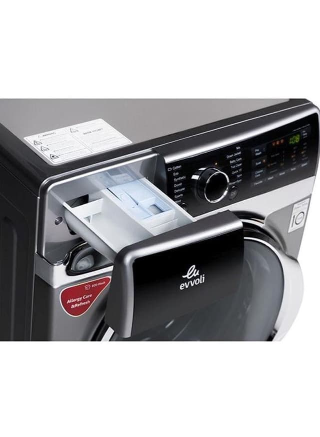 evvoli 9 KG 1400 PRM Direct Drive Motor Front Load Washing Machine 9 kg 2000 W EVWM FDDH 914S Silver/Black