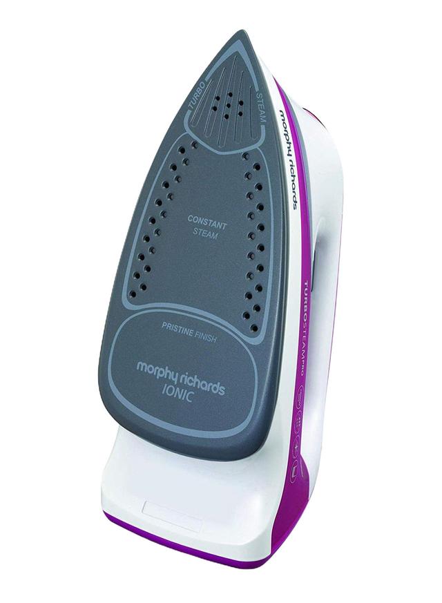 morphy richards Turbosteam Pro Ionic Steam Iron 2800 W 303100 White/Pink - SW1hZ2U6MjU5MzQ0