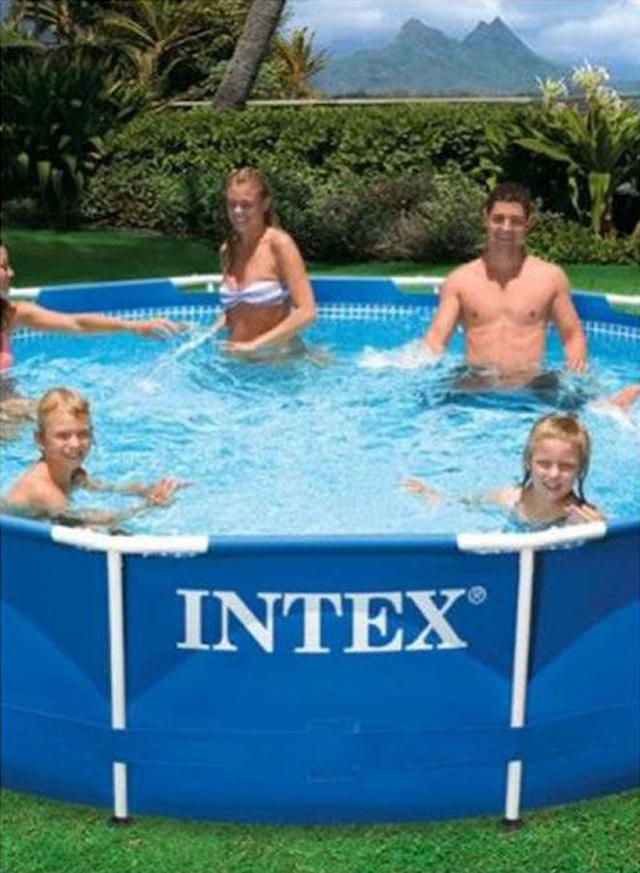 INTEX Metal Frame Outdoor Swimming Pool 366 x 76centimeter - SW1hZ2U6MjQ1NzUz