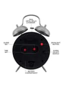 SHARP Twin Bell Alarm Clock Teal/White/Silver