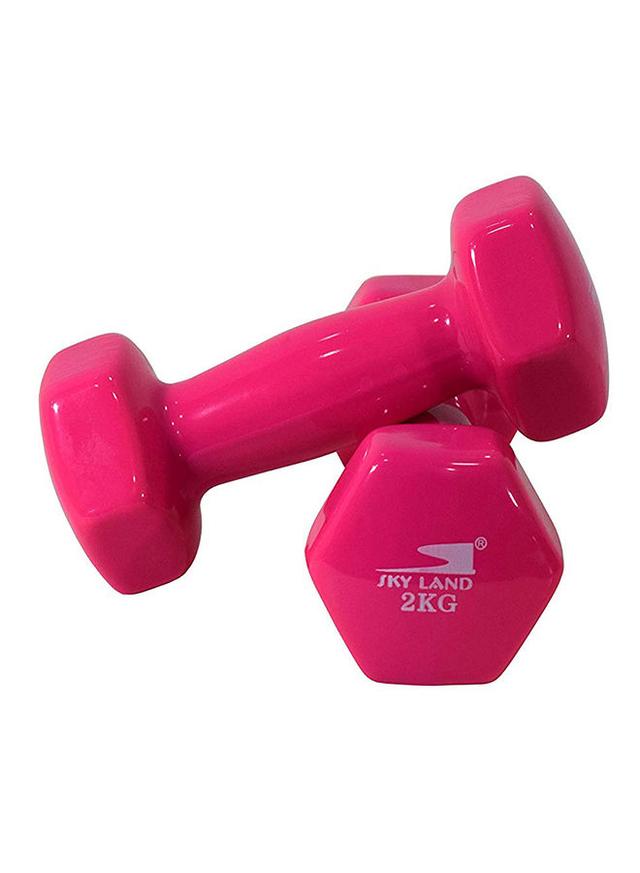 SkyLand Vinyl 2-Piece Fitness Dumbell Set Pink 2 x 2kg