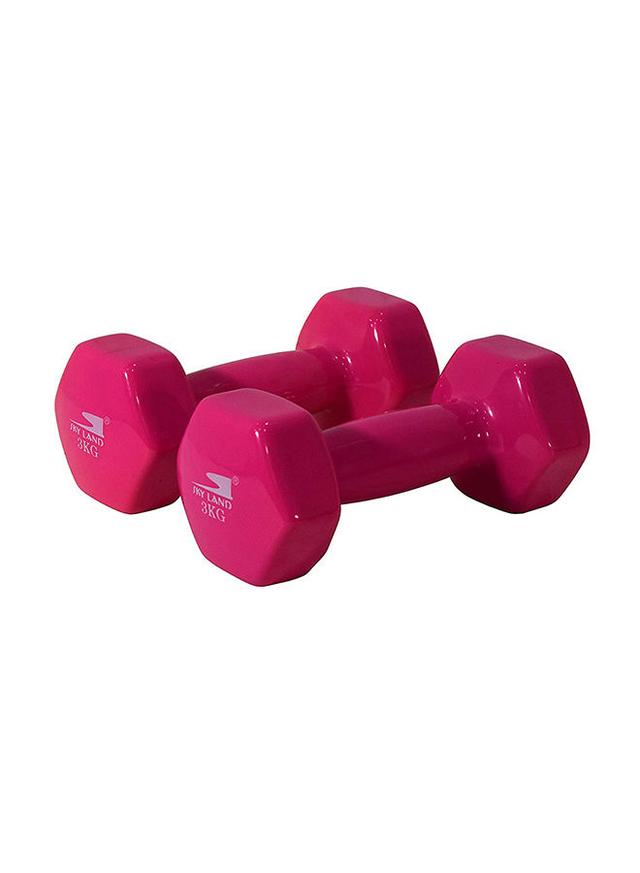 SkyLand Unisex Vinyl 2-Piece Fitness Dumbell Set Pink 2 x 3kg 20x17x8cm - SW1hZ2U6MjM1NzYz