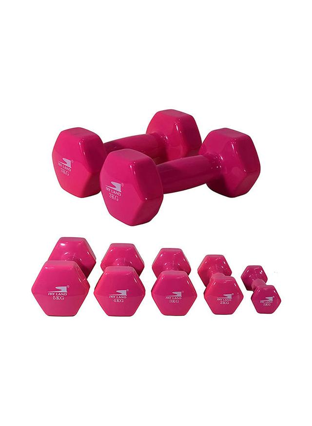 SkyLand Unisex Vinyl 2-Piece Fitness Dumbell Set Pink 2 x 3kg 20x17x8cm - SW1hZ2U6MjM1Nzcx