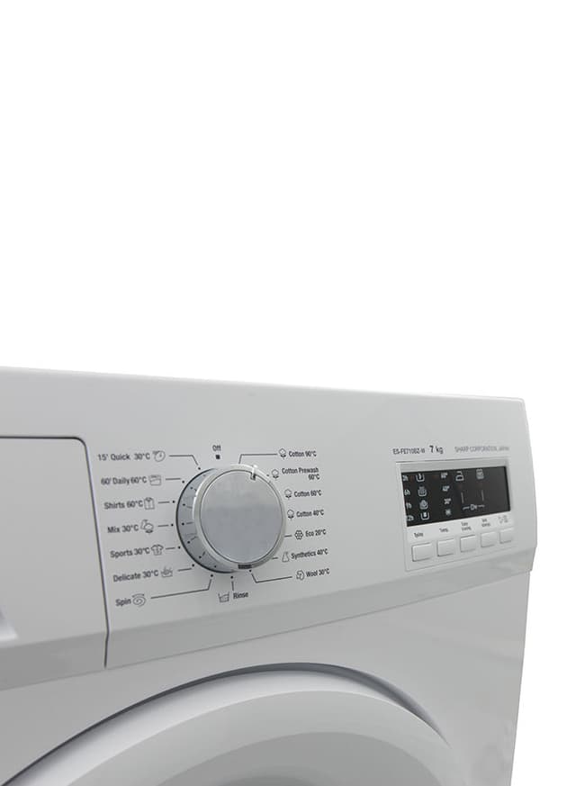غسالة اوتوماتيك بسعة 7 كغ Washing Machine ES-FE710CZ-W من SHARP