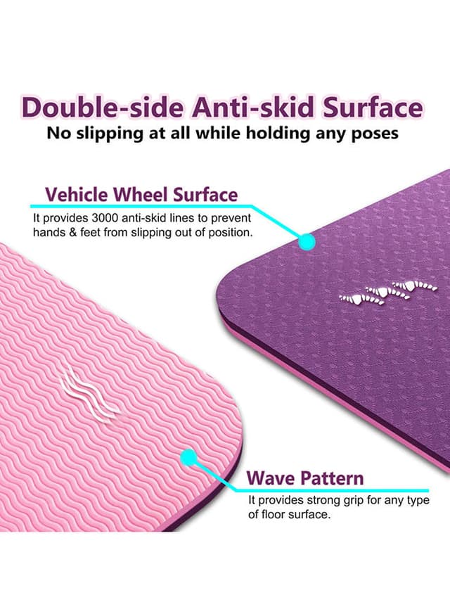 SkyLand Anti-Skid Yoga Mat 6 mm - Purple 60.96 cm