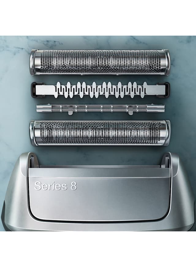 ماكينة حلاقة ( قابلة للشحن ) - اسود / فضي BRAUN - Series 8 Smart Sonic Technology Shaver Set