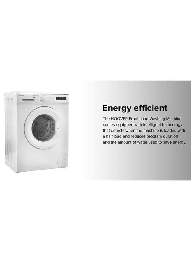 HOOVER Front Load Washing Machine 6 kg 6 kg HWM 1006 W white/Grey
