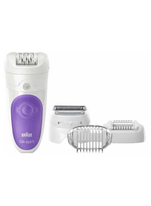 براون لازالة الشعر ( مع 4 رؤوس ) قابل للشحن - ابيض / نهدي BRAUN - Silk Epil 5 Wet And Dry Cordless Epilator - SW1hZ2U6Mjg2Mzk5