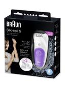 براون لازالة الشعر ( مع 4 رؤوس ) قابل للشحن - ابيض / نهدي BRAUN - Silk Epil 5 Wet And Dry Cordless Epilator - SW1hZ2U6Mjg2NDIx