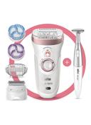 براون لازالة الشعر ( قابل للشحن ) - ابيض BRAUN - Silk-Epil 9 SkinSpa SensoSmart Epilator Set