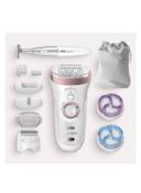 براون لازالة الشعر ( قابل للشحن ) - ابيض BRAUN - Silk-Epil 9 SkinSpa SensoSmart Epilator Set