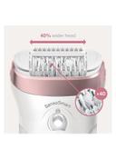 براون لازالة الشعر ( قابل للشحن ) - ابيض BRAUN - Silk-Epil 9 SkinSpa SensoSmart Epilator Set