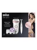 براون لازالة الشعر ( قابل للشحن ) - ابيض BRAUN - Silk-Epil 9 SkinSpa SensoSmart Epilator Set