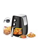 جهاز اير فراير صغيرة 1500 واط 2 لتر أسود وفضي كليكون Clikon Black/Silver 2l 1500W Small Air Fryer