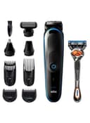 ماكينة حلاقة براون للرجال  9 في 1 مع شفرة و 8 ملحقات لحلاقة اللحية والجسم BRAUN 9 In 1 Beard Trimmer Set With Gillette Fusion5