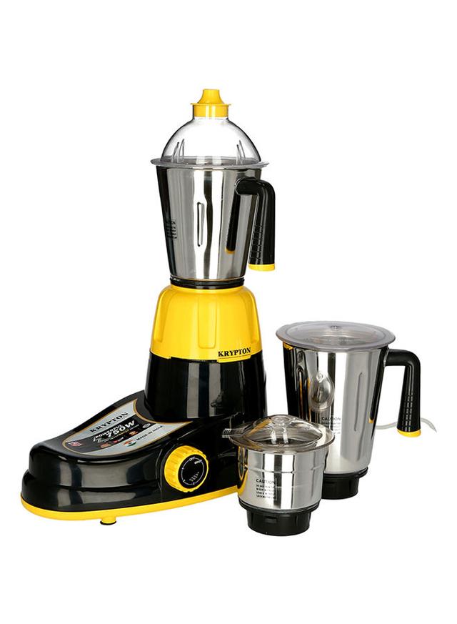 Krypton 3 In 1 Powerful Mixer Grinder 750W 750 W KNB6206 Black/Yellow/Silver