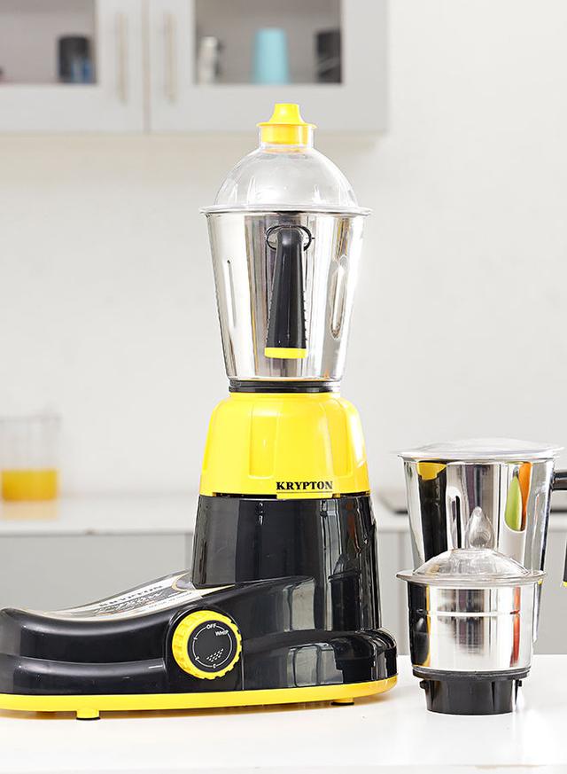 Krypton 3 In 1 Powerful Mixer Grinder 750W 750 W KNB6206 Black/Yellow/Silver