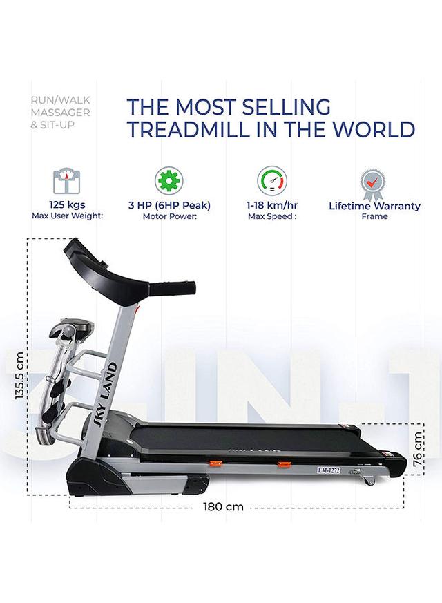 SkyLand 3HP DC Motor Treadmill with massager and built-in Bluetooth speaker