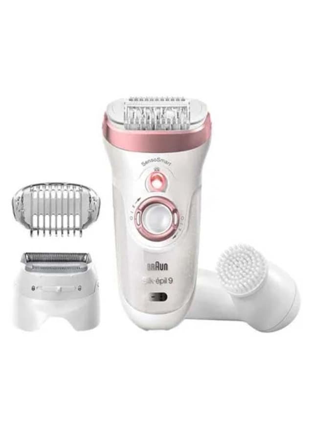 BRAUN SensoSmart Silk Epil 9 Wet And Dry Epilator And Facial Cleansing Brush White/Rose Gold