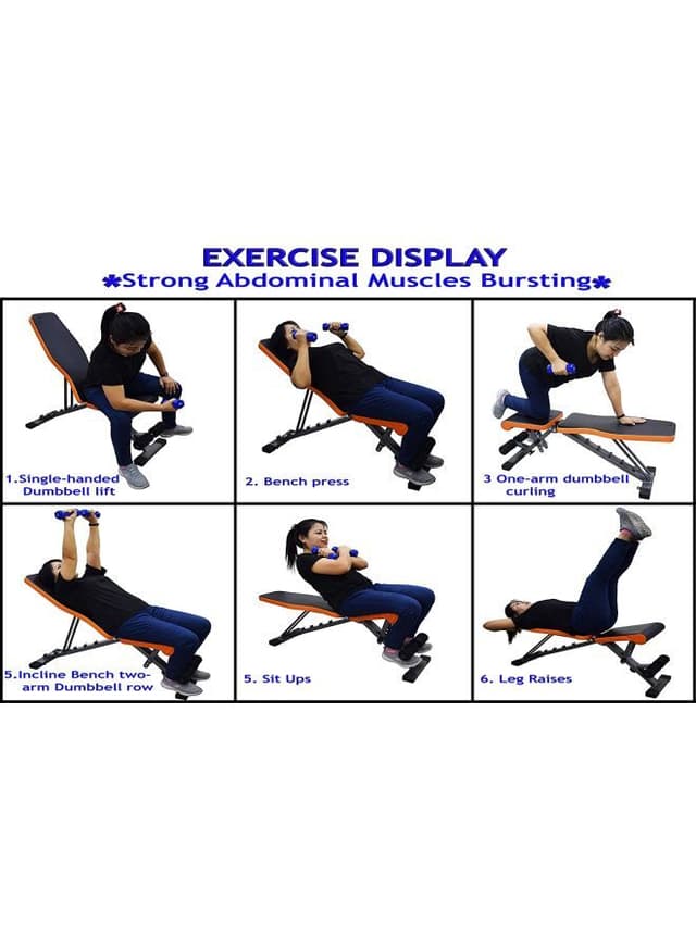 SkyLand SKY LAND EM1853 Unisex Adult Multifunction Adjustable Weight Bench Black, L 112 x W 33 X H 41 cm