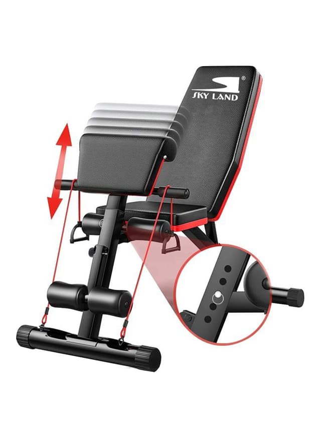 SkyLand Adjustable Weight Bench With Extreme Elastic Rope 40x120x30cm