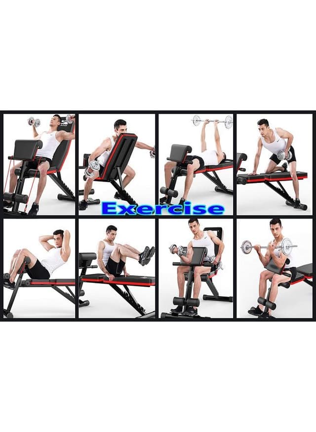 SkyLand Adjustable Weight Bench With Extreme Elastic Rope 40x120x30cm