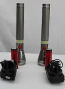 ClikOn 2 Piece Rechargeable LED Flashlight Torch Silver