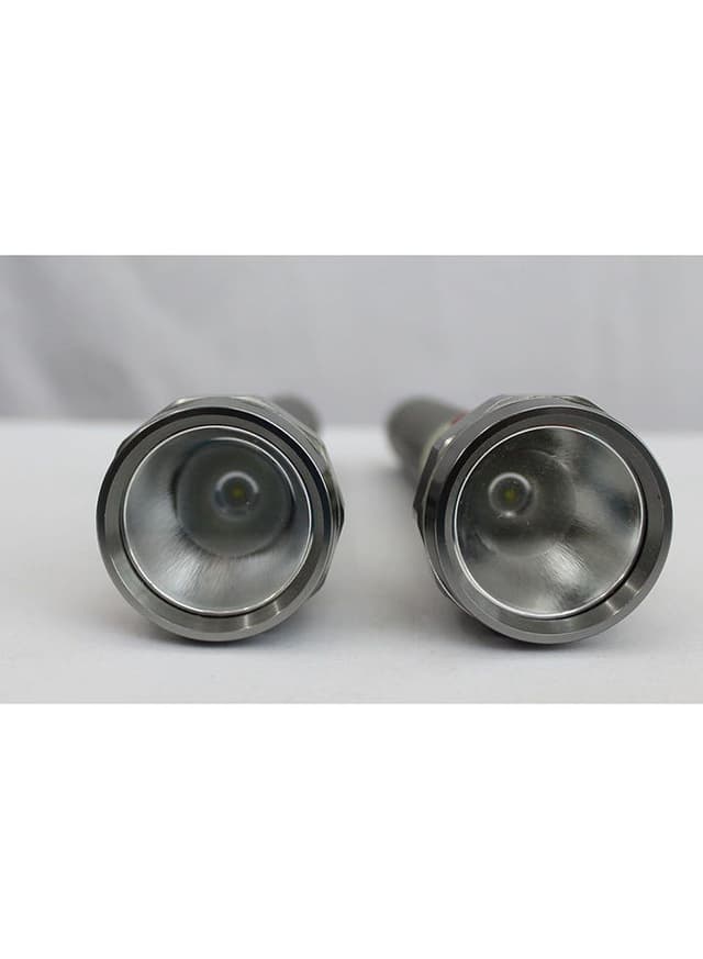 ClikOn 2 Piece Rechargeable LED Flashlight Torch Silver