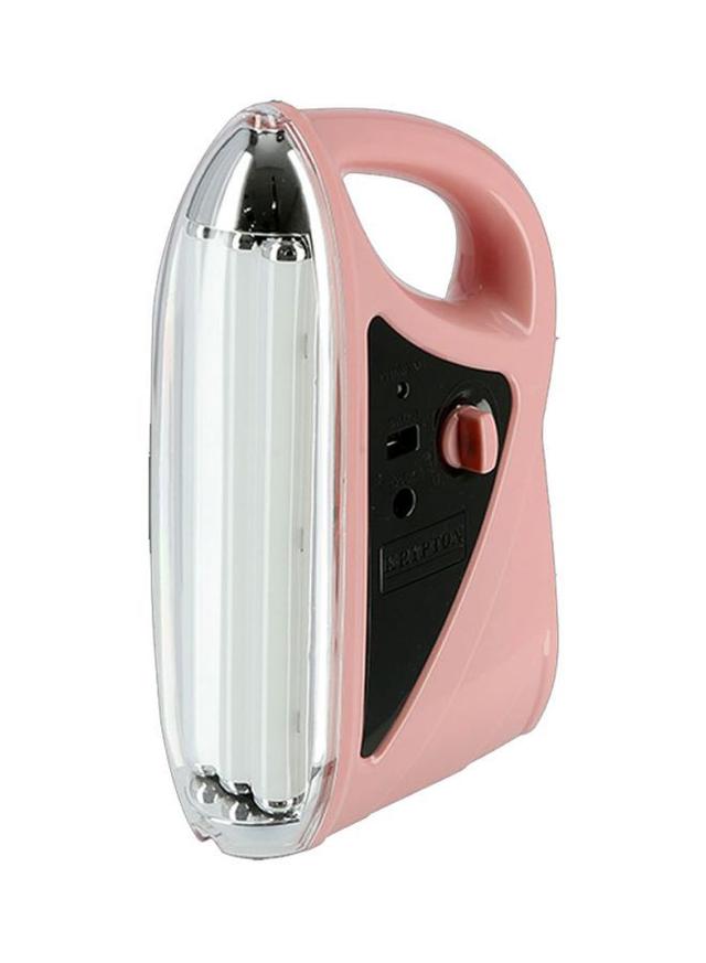 Krypton Rechargeable LED Emergency Light With USB & Solar Charger Jacks Pink/Black