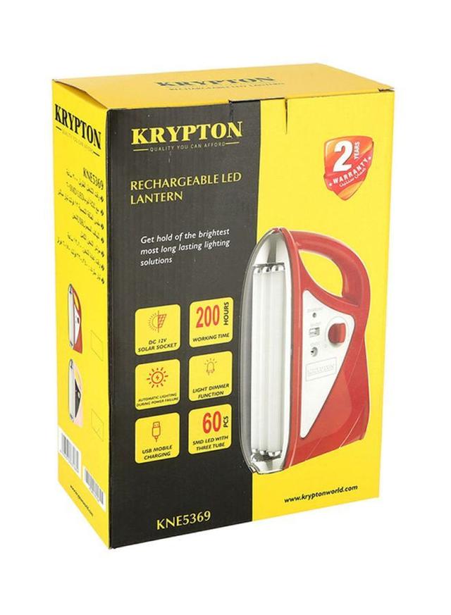 Krypton Rechargeable LED Emergency Light With USB & Solar Charger Jacks Pink/Black