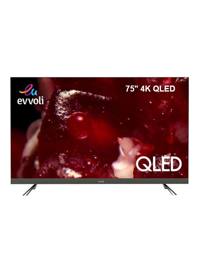 evvoli 75 Inch 4K QLED Android Smart Tv With Bulit in Evvo Sound bar 75EV350QA Black