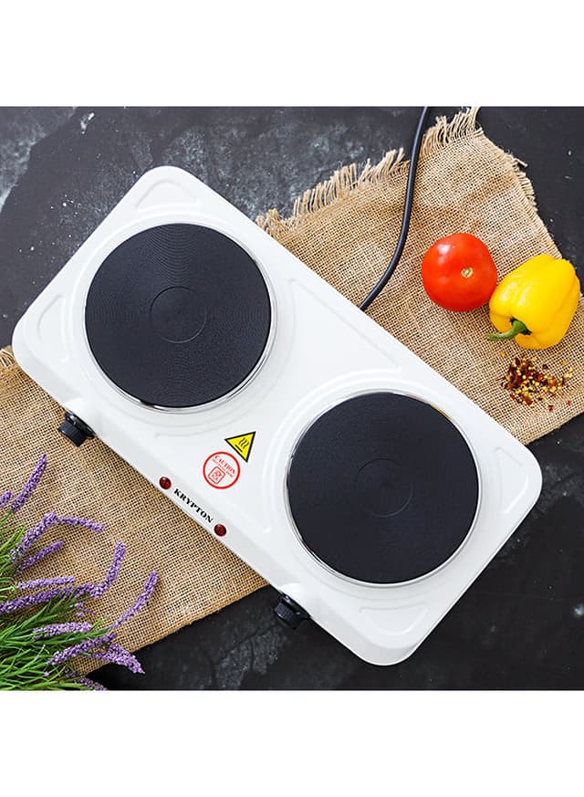 Krypton Double Burner Hot Plate 2000 W KNHP5306 White Jomla.ae