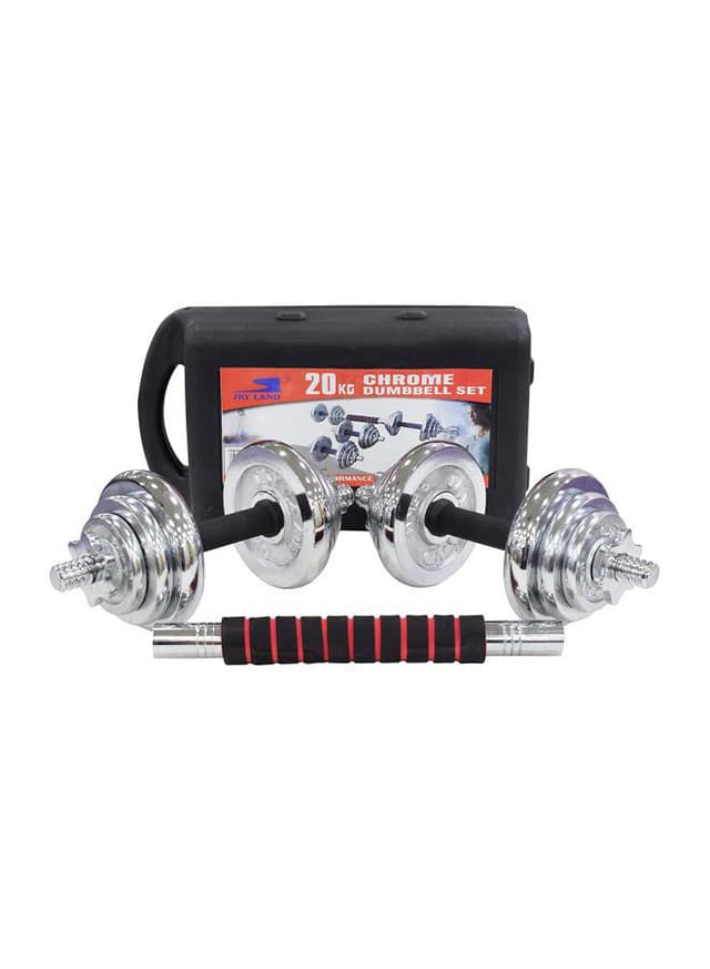 مجموعة دامبل قابل للتعديل بوزن 20 كغ Chrome Dumbbell Set - SkyLand