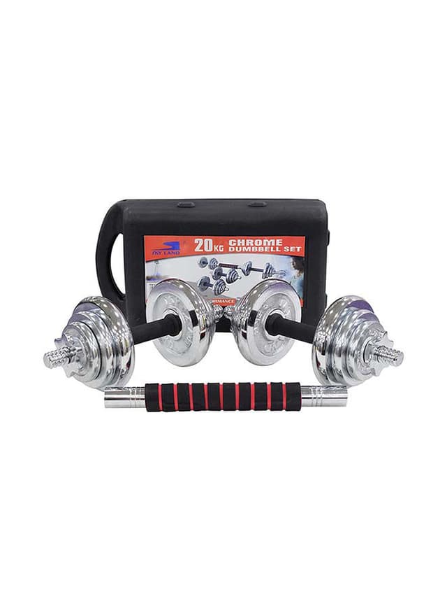 مجموعة دامبل قابل للتعديل بوزن 20 كغ Chrome Dumbbell Set - SkyLand