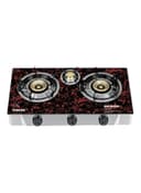 NIKAI 3 burner glass finish gas stove NG9093GSF Black