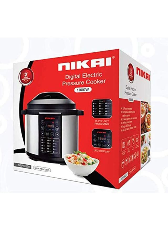 قدر ضغط كهربائي بسعة 6 لتر NIKAI Digital Pressure Cooker - 137479