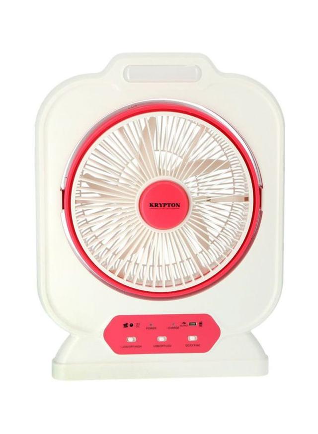 Krypton 12 Inch Rechargeable Box Fan With LED Night Light 60 W KNF111 White/Pink