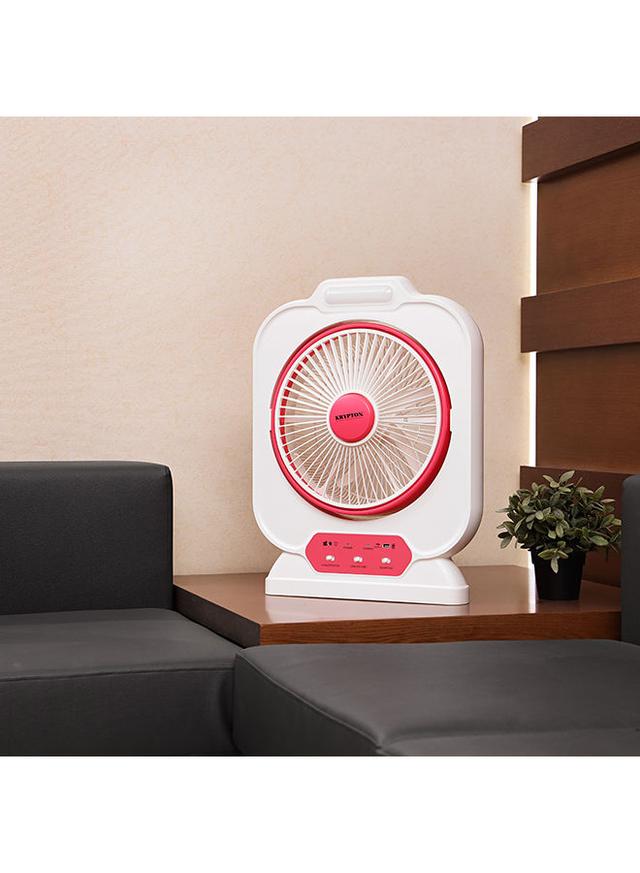 Krypton 12 Inch Rechargeable Box Fan With LED Night Light 60 W KNF111 White/Pink