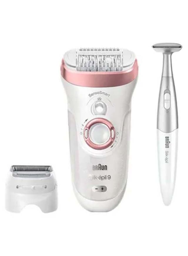 BRAUN Silk Epil 9 SensoSmart Wet and Dry Epilator 3 in 1 Trimmer Rose Gold/White/silver