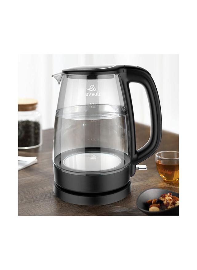evvoli Kettle Glass Body 1.7 l 1850 W EVKA KE17MB Clear/Black
