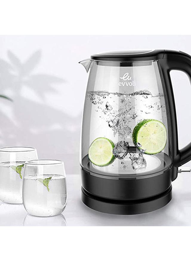 evvoli Kettle Glass Body 1.7 l 1850 W EVKA KE17MB Clear/Black