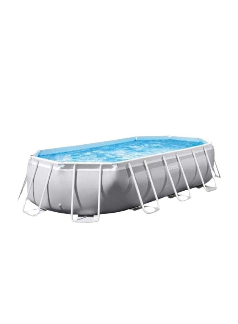 مسبح بشكل مستطيل عائلي بأبعاد 5.03x1.22x2.74متر | Intex Prism Frame Oval Swimming Pool